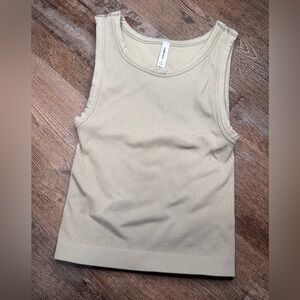Sunday Best Aritzia Ribbed Beige Tank Top